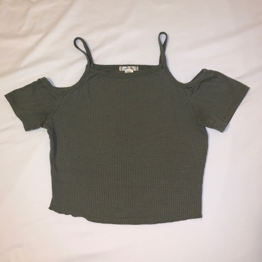 Olive green crop top
